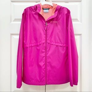 Columbia Windbreaker/ Rain Jacket Coral/Pink XL